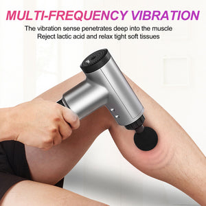 Rechargeable Electric Deep Muscle Tissue Massage Gun with 4 Massage Heads