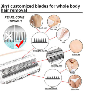 USB Electric Waterproof Hair Trimmer Epilator with LCD Display