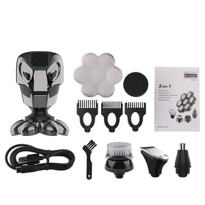 USB Rechargeable 7 Head Electric Shaver with LED Display