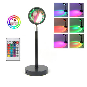 Sunset USB 27cm Lamp 16RGB LED Rainbow Projector Light with Remote