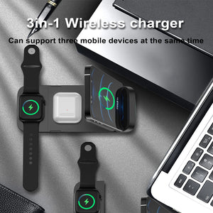 3-in-1 Fast Charging Wireless Charging Station for Qi Devices