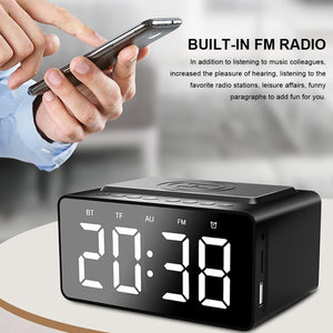 Wireless Charging Alarm Clock W/ Bluetooth Speaker