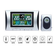 Multifunctional Wireless Indoor Temperature and Humidity Meter Color Screen Weather Forecasting Dual-Alarm Clock