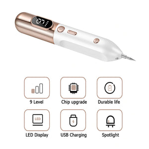 9 Speed LCD Display Mole Pimple Tag Tattoo Remover- USB Charging_10