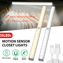 36 LED USB Rechargeable Magnetic Wardrobe Motion Sensor Light_11