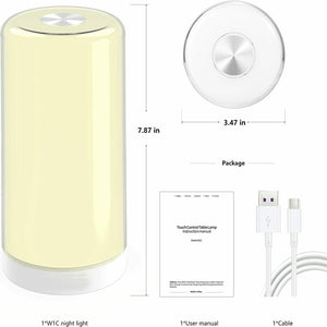 LED Touch Control Dimmable Bedside Night Light USB Plugged-in Lamp_15