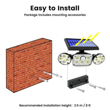 Motion Sensor 78 LED Three Heads Solar Powered Wall Lamp_12