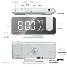 LED Big Screen Mirror Alarm Clock with Projection Display- USB Plugged in_11