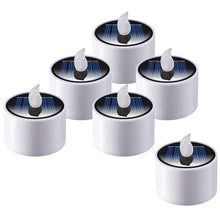 6pcs Solar Power Tea Lights Flameless Flickering Outdoor Candle_0