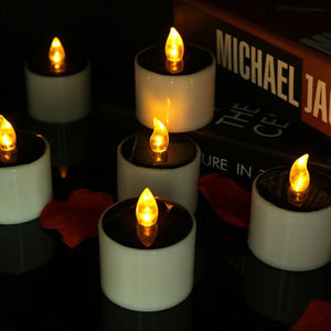 6pcs Solar Power Tea Lights Flameless Flickering Outdoor Candle_1