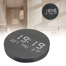 USB Plugged-in LED Luminous Number Wall Hanging Wood Clock_3