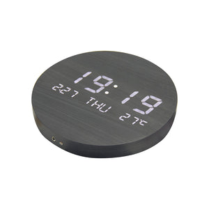 USB Plugged-in LED Luminous Number Wall Hanging Wood Clock_6