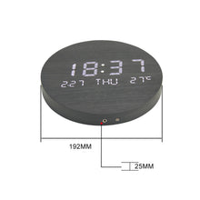 USB Plugged-in LED Luminous Number Wall Hanging Wood Clock_9