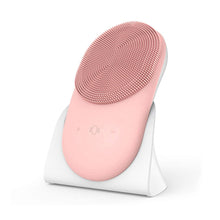 USB Rechargeable Electric Silicone Facial Brush Heated Massager_6