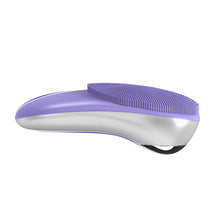USB Rechargeable Electric Silicone Facial Brush Heated Massager_9