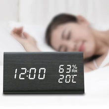 USB Wooden Digital Clock with Humidity and Temperature Display_1