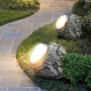 Solar Powered Outdoor Landscaping Granite Rock Lights_8