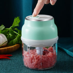 USB Rechargeable 4 Blades Electric Mini Food Processor_5