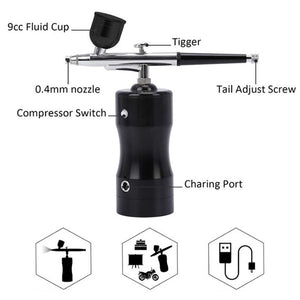 Portable Airbrush Kit Mini Cordless Airbrush Spray Gun with Compressor Kit - USB Rechargeable_6