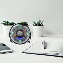 Small Desk Fan with Clock and Temperature Display -USB Plugged-in_4