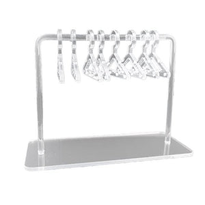 Acrylic Earring Hanging Display Rack Stand with Mini Coat Hangers_4