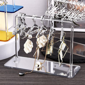 Acrylic Earring Hanging Display Rack Stand with Mini Coat Hangers_14