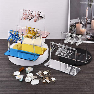 Acrylic Earring Hanging Display Rack Stand with Mini Coat Hangers_15