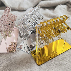 Acrylic Earring Hanging Display Rack Stand with Mini Coat Hangers_8