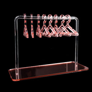 Acrylic Earring Hanging Display Rack Stand with Mini Coat Hangers_9