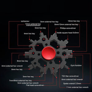 23-in-1 Snowflake Metal Multitool Gadget with Fidget Spinner Function_11