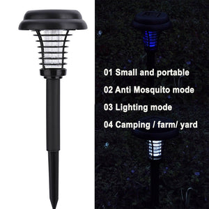 2-in-1 Solar Powered Outdoor Garden LED Lamp and Electric Mosquito Insect Killer