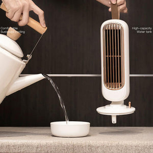 Retro Humidification Silent Wireless USB Rechargeable Tower Fan
