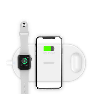 3-in-1 Wireless Charger for QI Enabled Devices iPhone, Watch & Airpods