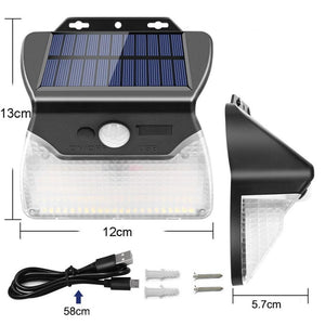 110 LED Wireless Outdoor Solar Powered Motion Sensor Light