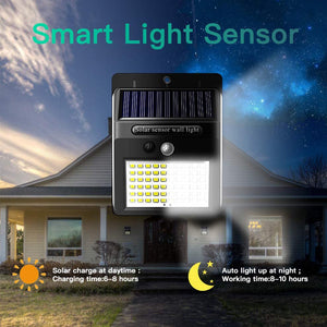 270° 3-Side Lighting Solar Powered Motion Sensor Outdoor LED Light