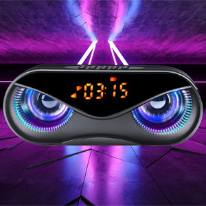 M6 Cool Owl Design LED Flashing Wireless Bluetooth Speaker with FM Radio TF Alarm Clock Function