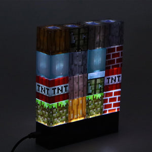 16 pcs Stackable Minecraft Toy USB Building Block Lamps