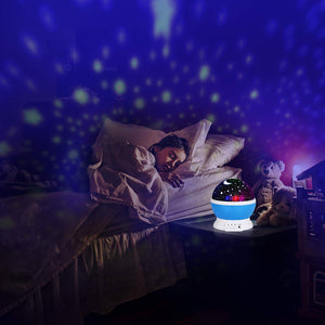 LED Galaxy Star Rotating Night Light Projector