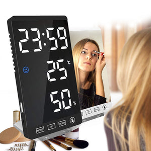 6-inch LED Mirror Touch Button Alarm Clock