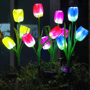 Solar Powered Garden Tulip Flowers