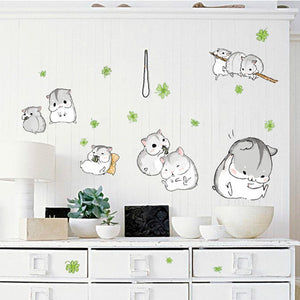 Cute Little Hamster Wall Sticker Decorative Wallpaper
