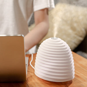 USB Interface Round LED Bedside Night Light Humidifier and Diffuser