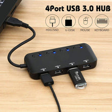 Four port USB 3.0 Hub with Individual Power Switches