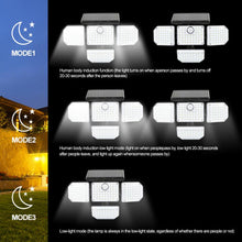4 Heads Solar Motion Sensor PIR Wall Light with 3 Light Modes