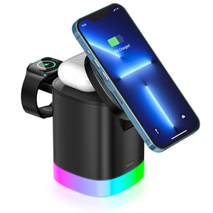3-in-1 Wireless Magnetic Charger with RGB Backlight