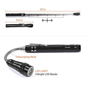 Battery Operated Magnetic Pick-up Tool and Flash Light