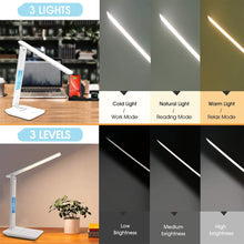Foldable and Dimmable Wireless LED Desk Lamp and Digital Clock