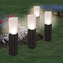 Solar Powered Rattan Style Outdoor Garden Stake Lights