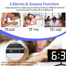 Frameless Touch Control Digital Alarm Clock with Temperature Display