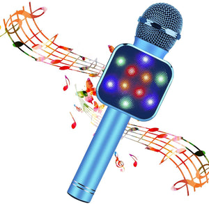 5 in 1 Handheld Karaoke Microphone with LED Lights